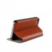 iPhone 4 4s - Genuine Leather Smart Window View Front Flip Stand Protective Phone Cover Case - Brown